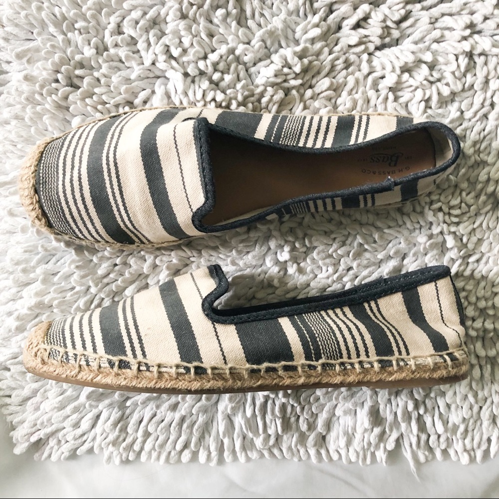 GH BASS striped espadrille flats 10M